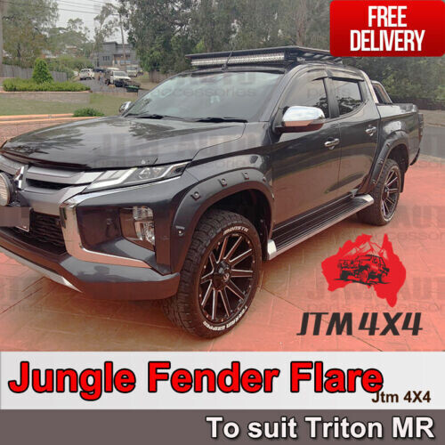 JTM AUTO - 4 Pcs Wrinkle Fender Flares Wheel Arch Pocket To Suit Mitsubishi Triton MR 2018+