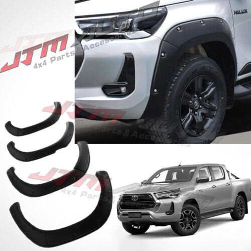 JTM AUTO - Matt Black Fender Flares Black Guard Trim To Suit Toyota Hilux SR5 2021+ My21