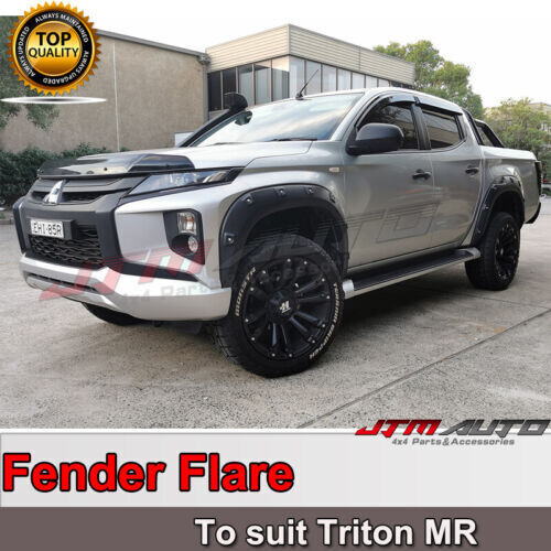 JTM AUTO - Black Fender Flares Wheel Arch Pocket Style Suit Mitsubishi Triton MR 2018-2023