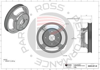 ROSS - Nissan FJ20 4PK Water Pump Pulley
