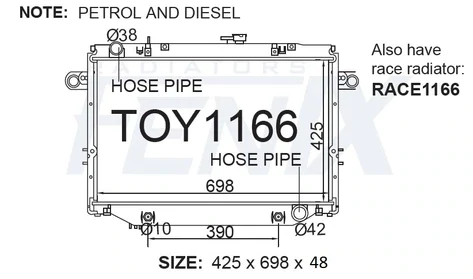 FENIX - Toyota Landcruiser FZJ105 Radiator