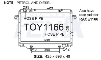 FENIX - Toyota Landcruiser FZJ105 Radiator