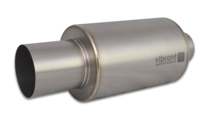 VIBRANT PERFORMANCE - Titanium Muffler w/Straight Cut Natural Tip 3in. Inlet / 3in. Outlet