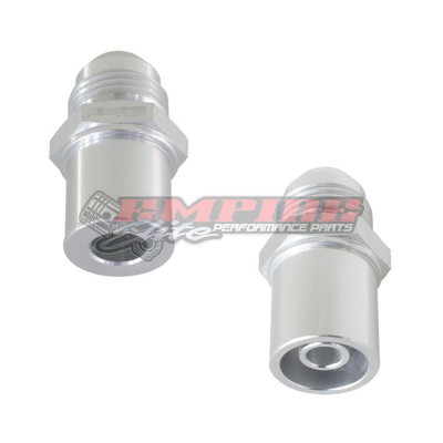 Ford Barra 4.0L 6 Cyl Rocker Cover Push On Breather Adapter Fittings - BA BF FG - 8AN - SILVER