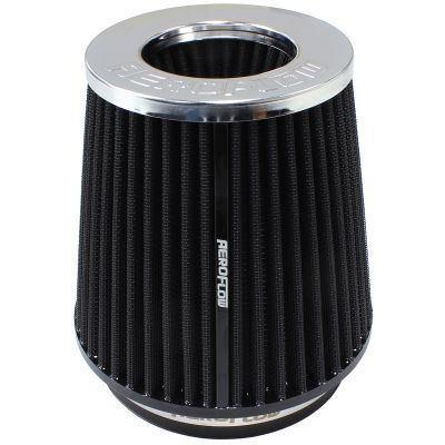 AEROFLOW - 5&quot; Clamp-On Inverted Tapered Pod Filter with Chrome End