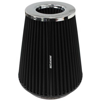AEROFLOW - 6&quot; Clamp-On Steel Top Inverted Tapered Pod Filter with Chrome End
