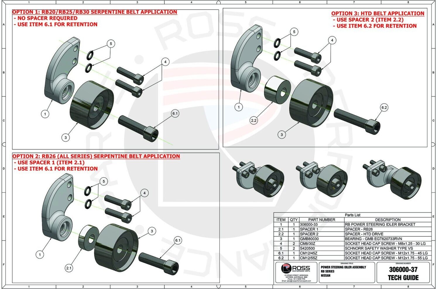 ROSS - Nissan RB Power Steering Idler