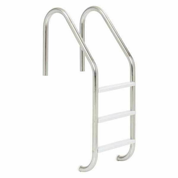 3 STEPS IN-GROUND POLYMER LADDER WHITE