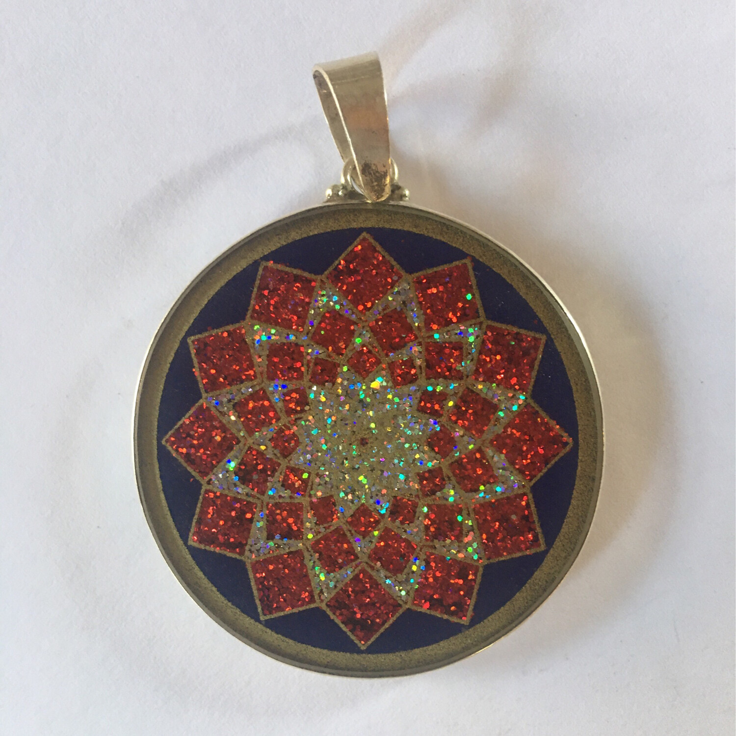 Pingente Grande Geometria Sagrada Sahasrara 7 Chakra (lapis lazuli)