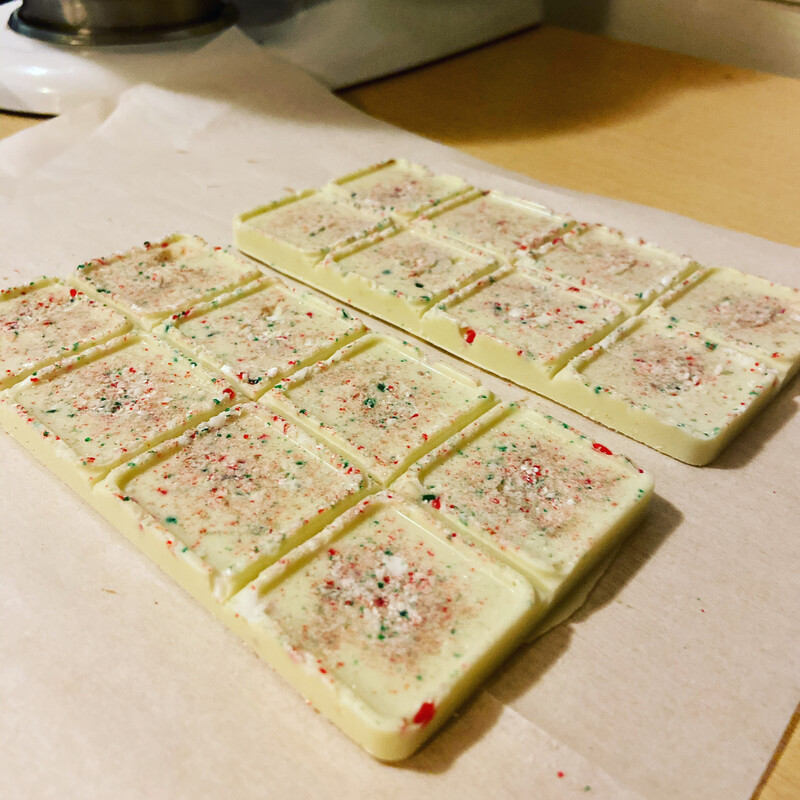 White Chocolate Candy-cane Bars