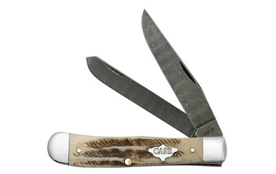Case Vintage Bone Trapper Pocket Knife with Damascus Blades