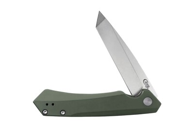 Case OD Green Anodized Aluminum Kinzua® Pocket Knife with Tanto Blade