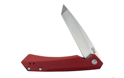 Case Red Anodized Aluminum Kinzua® Pocket Knife with Tanto Blade