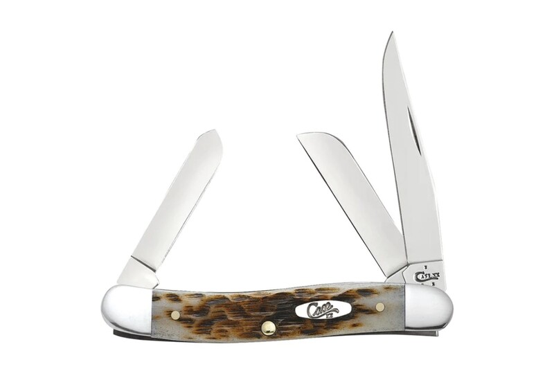 Case Peach Seed Jig Amber Bone Medium Stockman