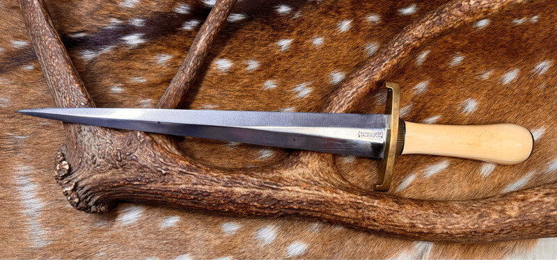 Vintage New with Sheath Randall Made Model 13-12 Arkansas Toothpick Knife with Ivory Handle