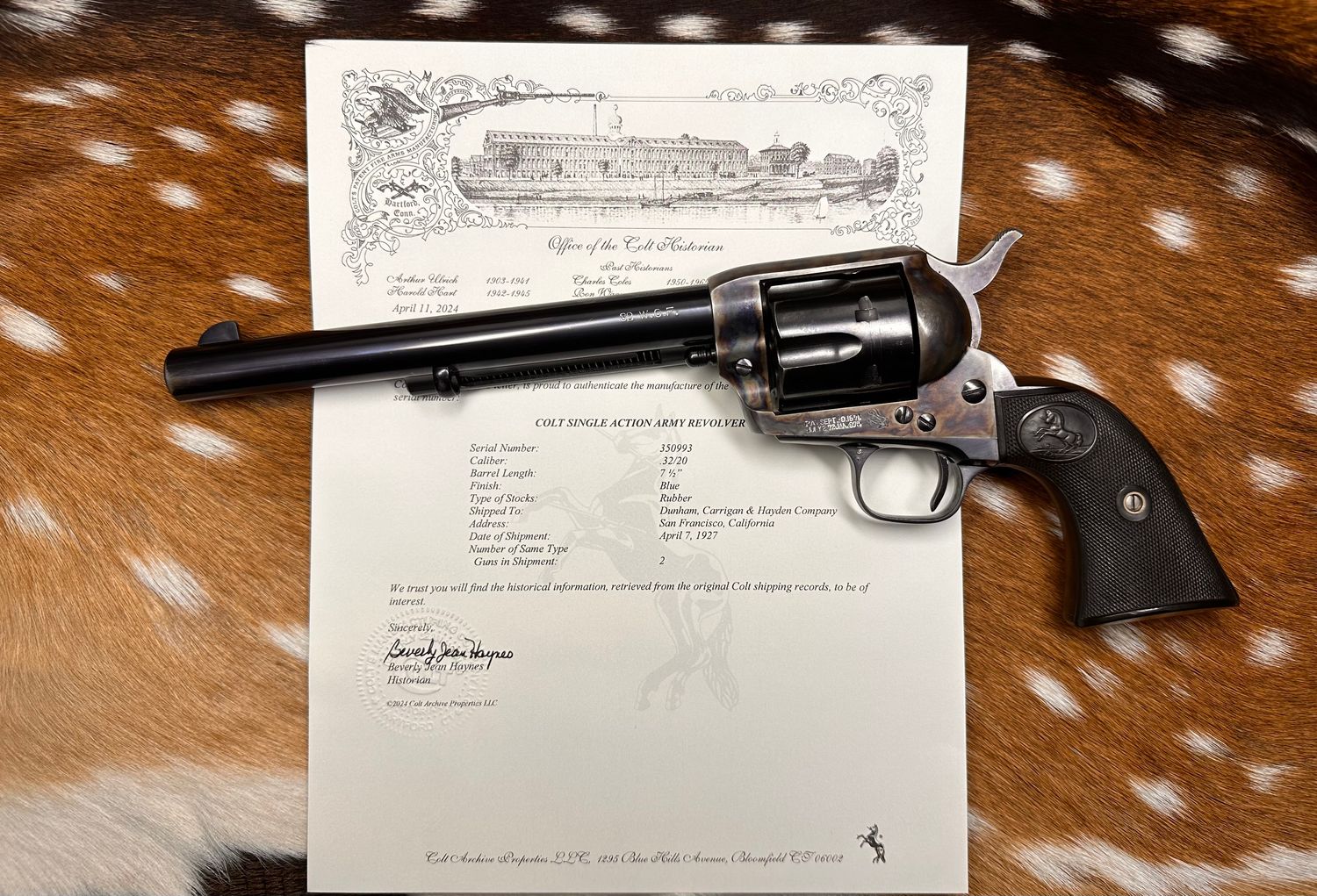 Lettered Pre-World War II Colt Single Action Army Revolver