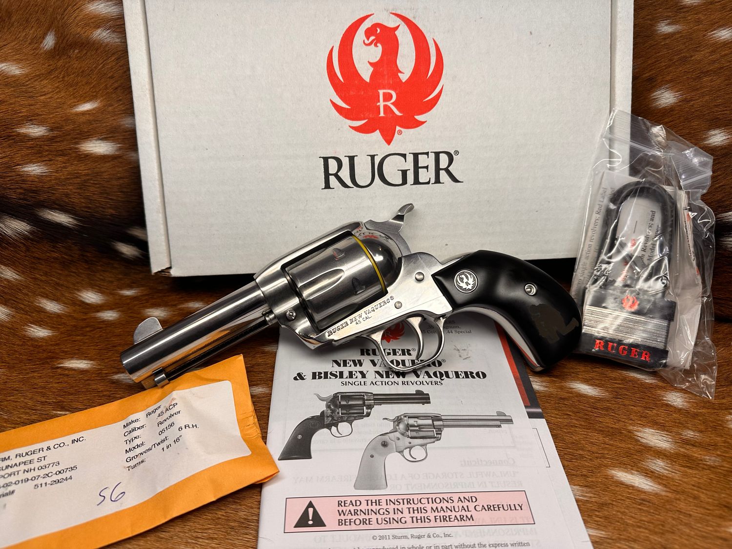 California Peace Officers Ruger New Vaquero .45 ACP Birdshead Revolver