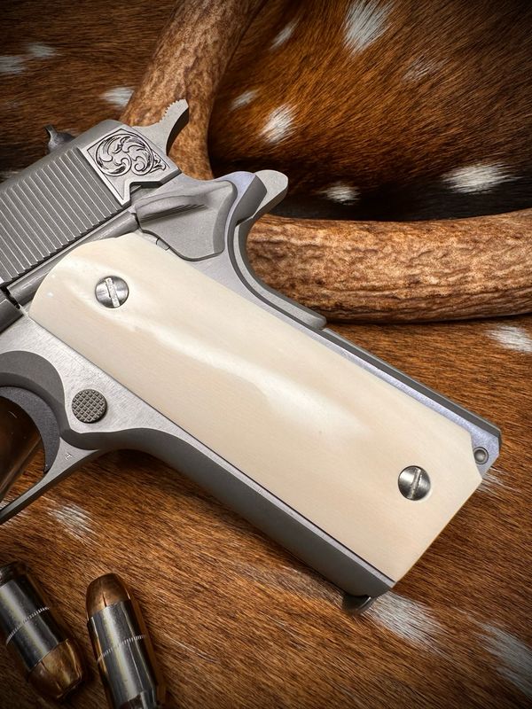 White Ivory Grips for 1911 (AVAILABLE TO TEXAS RESIDENTS ONLY)