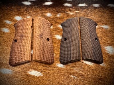 American Walnut Browning Hi-Power Deluxe Checkered Grips
