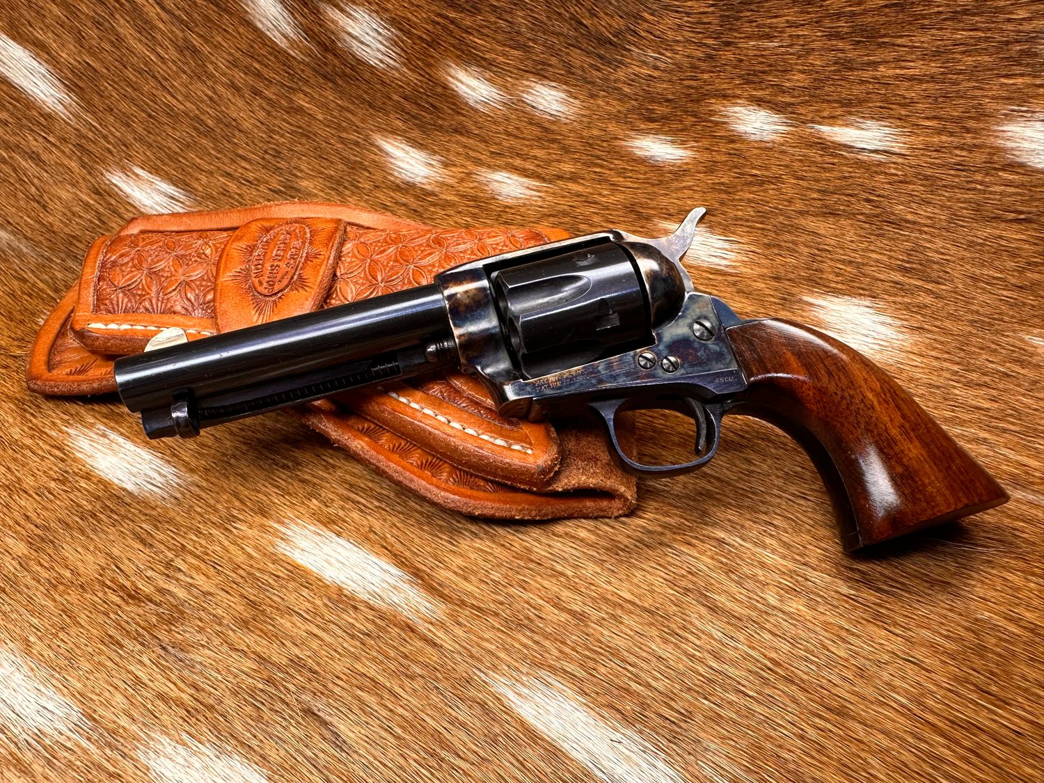 Uberti SAA Non-Firing Tiny Replica Revolver with Tad's Leather Holster