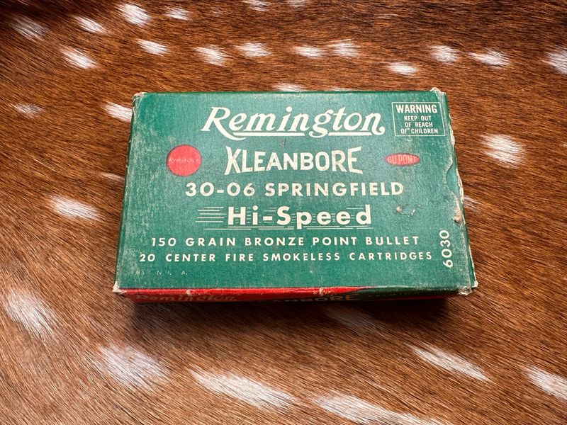 Remington Kleanbore Hi-Speed .30-06 Springfield 150 Grain Bronze Point Ammo – Vintage Box of 20
