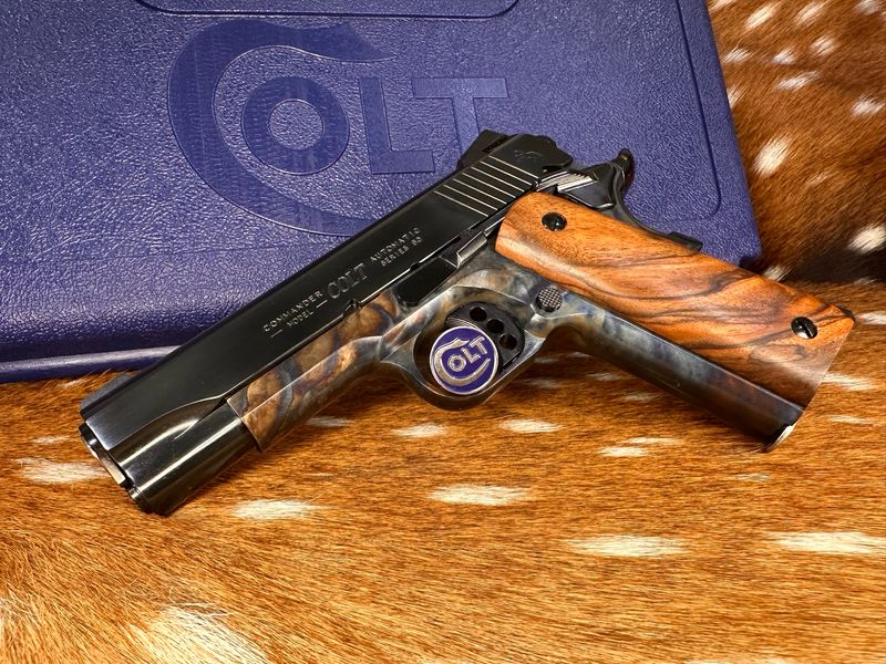 Custom Case Colored Colt Combat Commander with High Grade Walnut Grips– .38 Super Custom Case Colored Colt Combat Commander with High Grade Walnut Grips– .38 Super