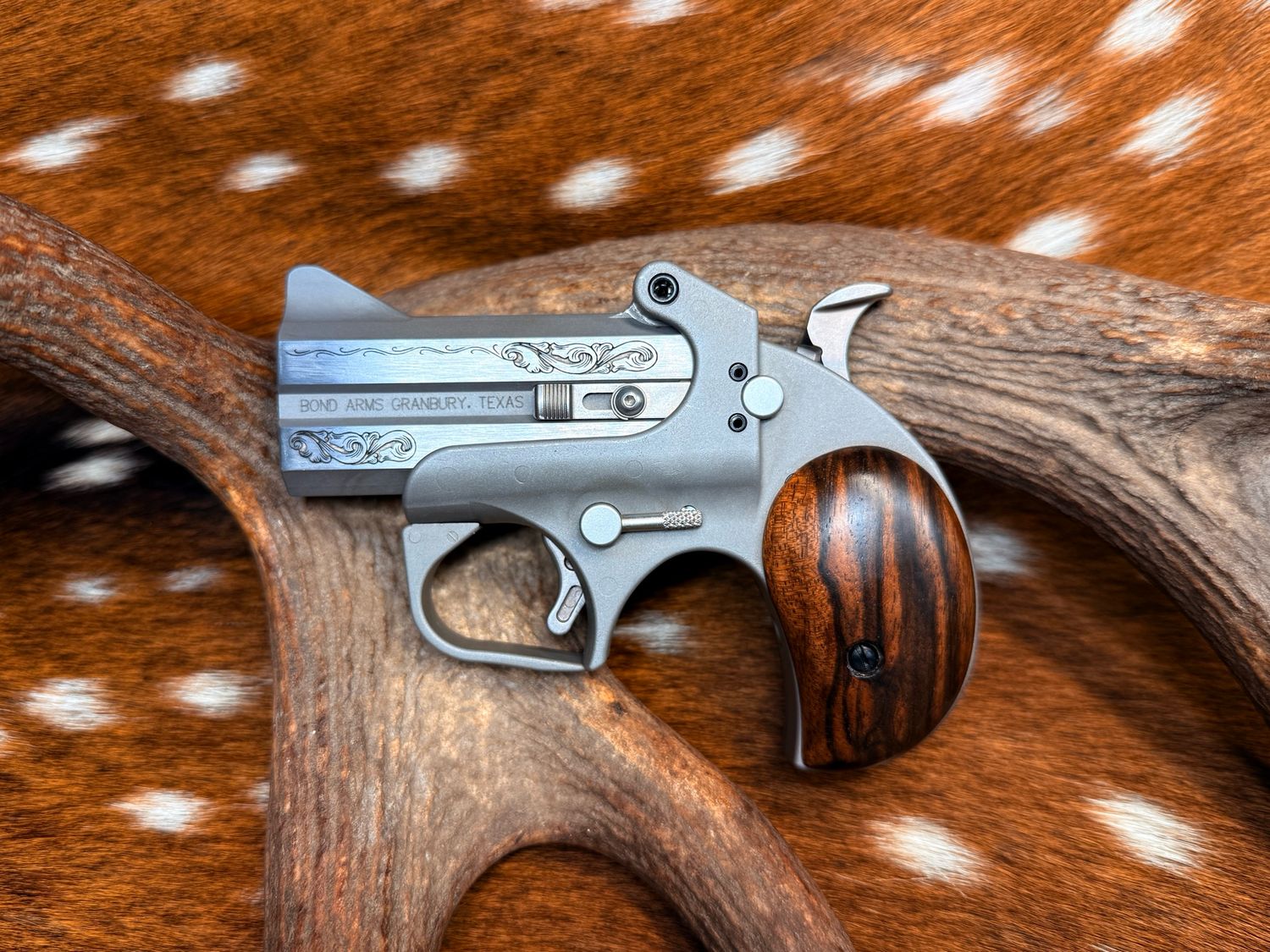 Bond Arms Rowdy .45 Colt / .410 Gauge – Stainless Derringer with Walnut Grips Bond Arms Rowdy .45 Colt / .410 Gauge – Stainless Derringer with Walnut Grips