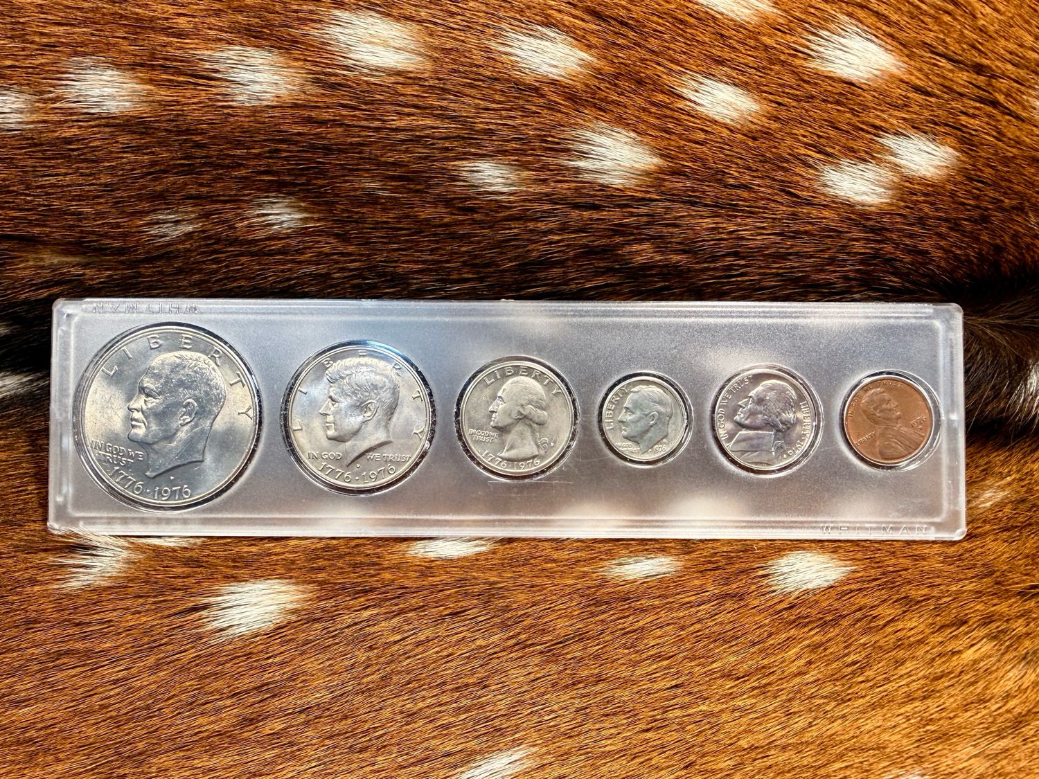 ​1776–1976 Bicentennial “Silver” Coin Collection Set – Dollar, Half, Quarter + 1976 Dime, Nickel & Copper Cent