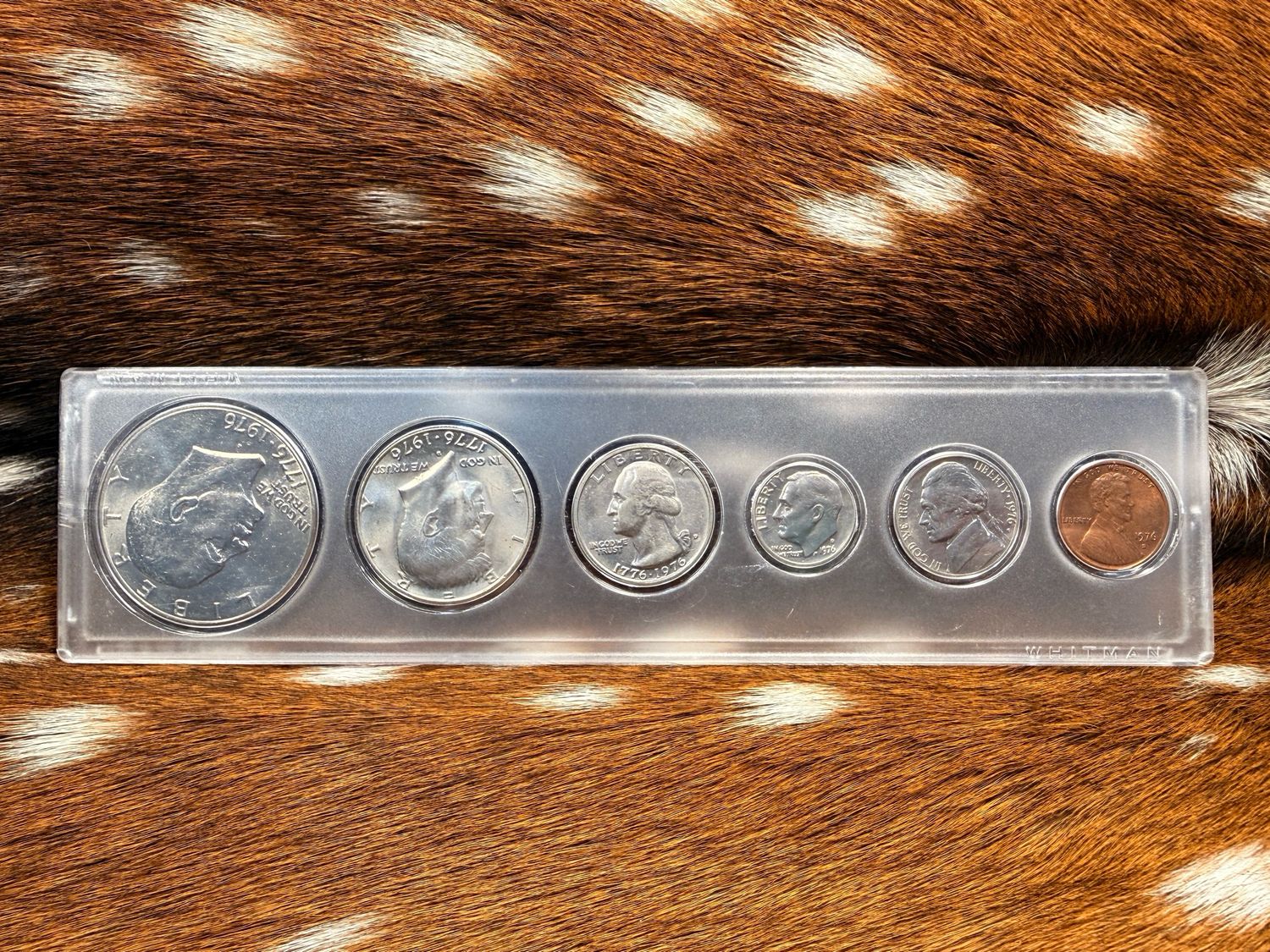 ​1776–1976 Bicentennial “Silver” Coin Collection Set – Dollar, Half, Quarter + 1976 Dime, Nickel & Copper Cent