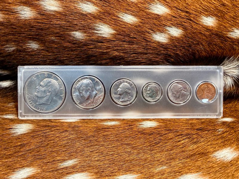 ​1776–1976 Bicentennial “Silver” Coin Collection Set – Dollar, Half, Quarter + 1976 Dime, Nickel & Copper Cent