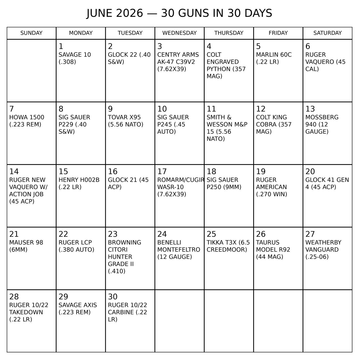 30 Guns in 30 Days Raffle Benefiting Stick Horses and Capes