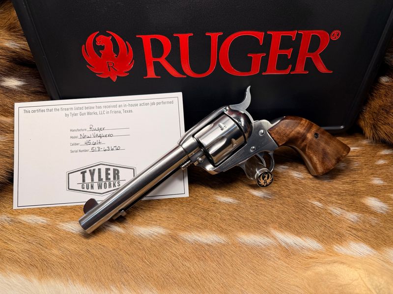 Ruger New Vaquero .45 Colt Revolver with TGW Action Job & Walnut Grips
