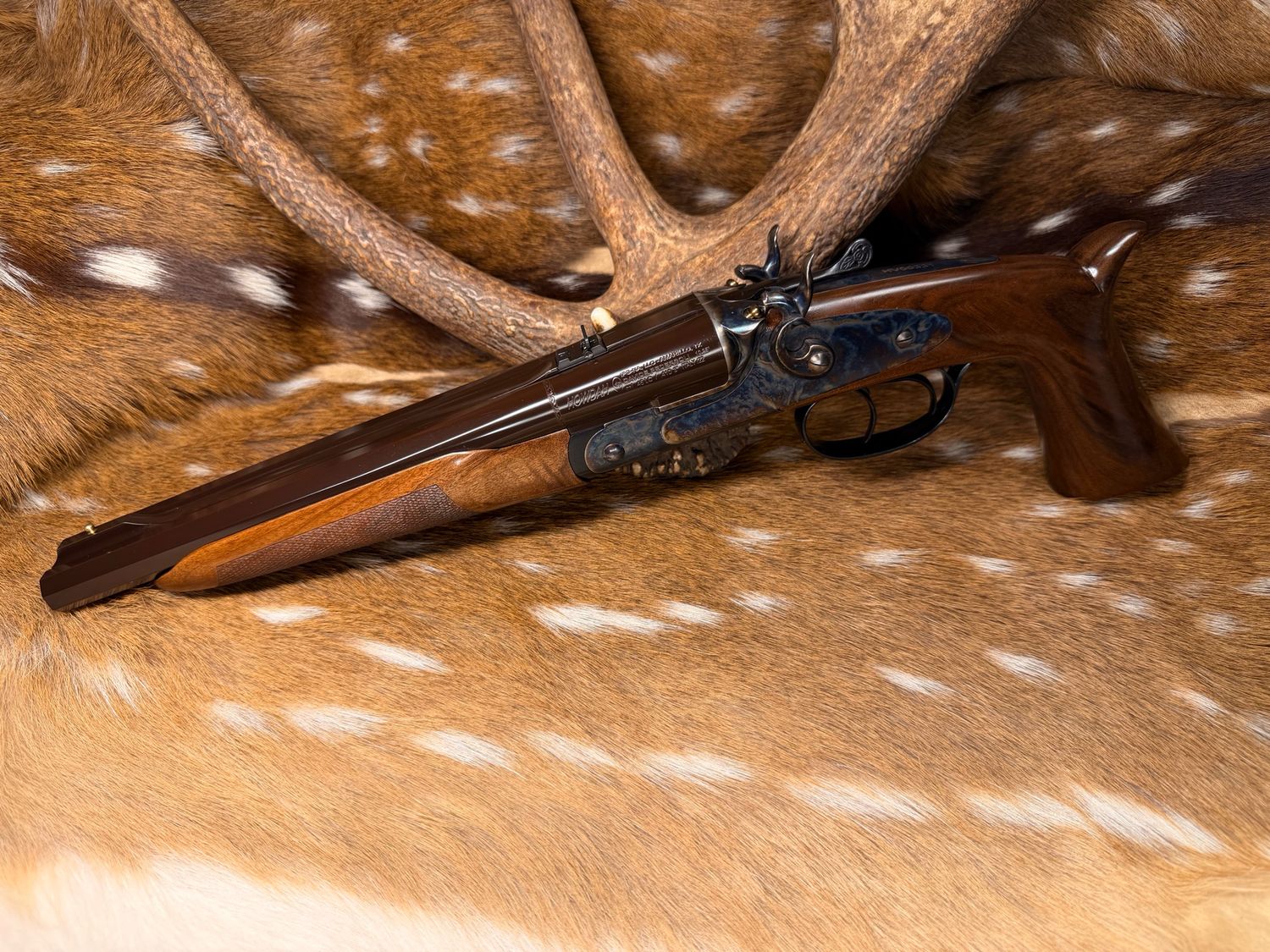 Davide Pedersoli Howdah “Vintage” .45 LC / .410 Pistol – Model S.642-410 with Factory Box Davide Pedersoli Howdah “Vintage” .45 LC / .410 Pistol – Model S.642-410 with Factory Box