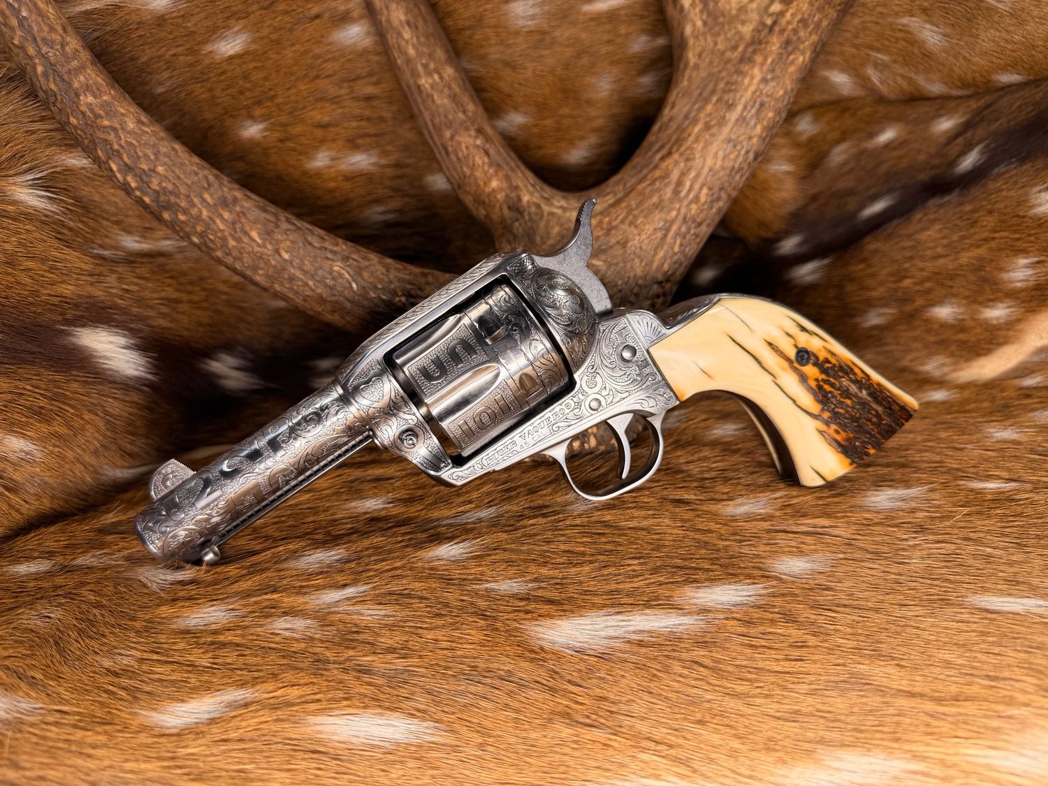 Custom Ruger Vaquero .45 Colt – Fully Engraved “Brand Gun” by David Wade Harris