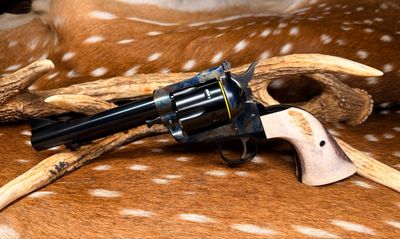 TGW Custom Ruger New Model Blackhawk .45 Colt Revolver with TGW Color Case, Action Job & Elk Stag Grips
