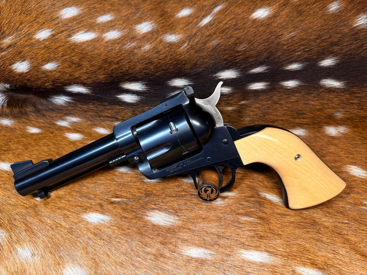 Ruger New Model Blackhawk .45 Colt Revolver with Maple Wood Grips