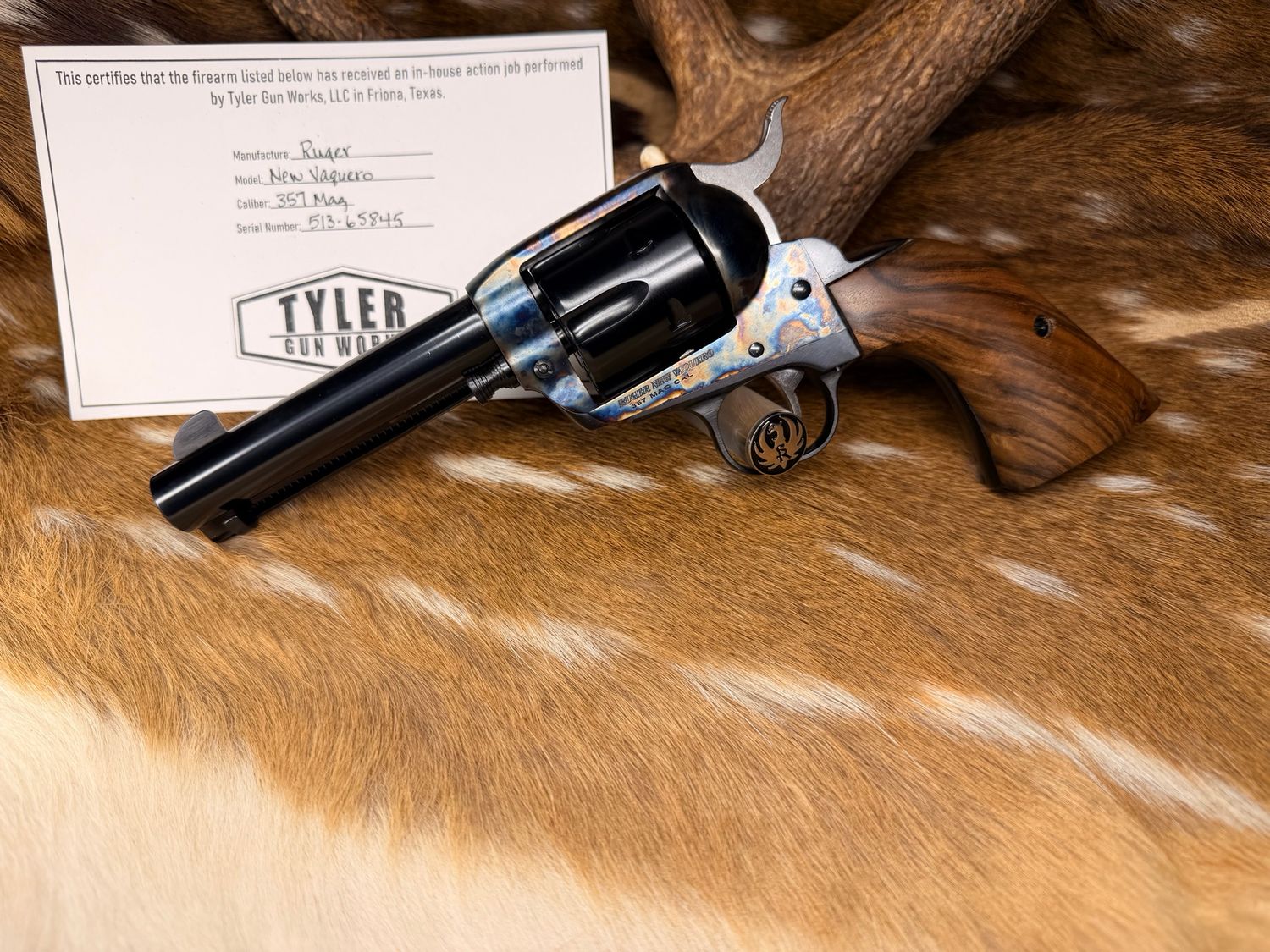 TGW Custom Ruger New Vaquero .357 Magnum with TGW Color Case, Action Job & Walnut Grips
