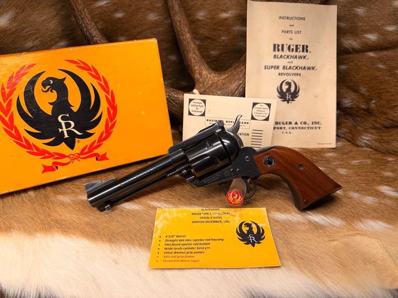 Old Model 3-Screw Ruger Blackhawk .357 Magnum with Box Old Model 3-Screw Ruger Blackhawk .357 Magnum with Box