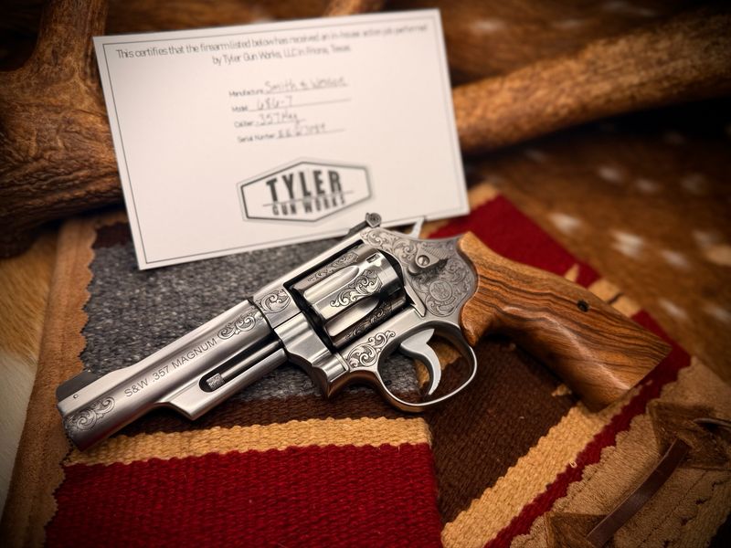 Lipsey's Exclusive Smith & Wesson Model 686-7 4 Lipsey's Exclusive Smith & Wesson Model 686-7 4" 357Mag Mountain Gun with Action Job and Hand Engraving