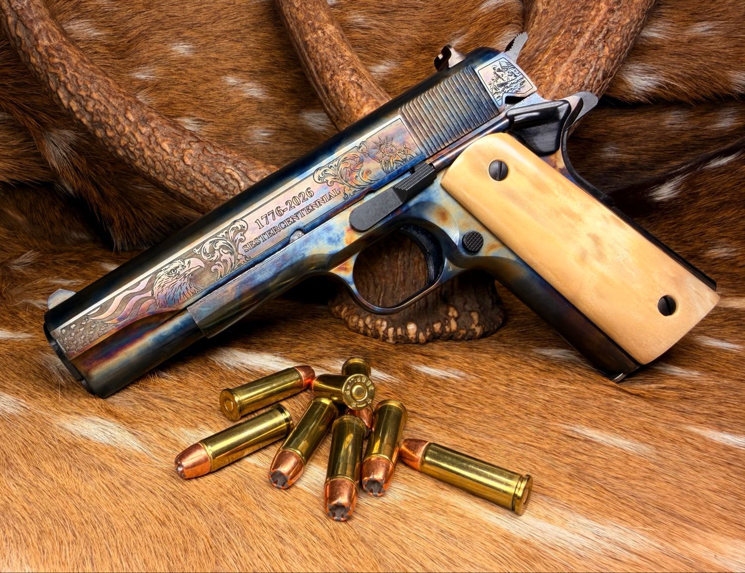250th Colt Government Model Series 70 .38 Super — Tyler Gun Works Custom Sestercentennial Commemorative 250th Colt Government Model Series 70 .38 Super — Tyler Gun Works Custom Sestercentennial Commemorative