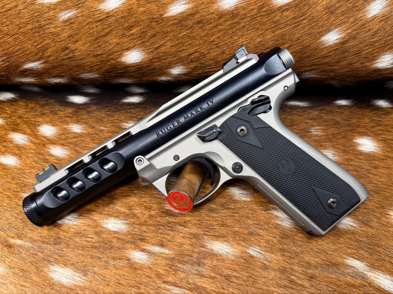 Lipsey's Exclusive Ruger Mark IV 22/45 Lite .22 LR Pistol - Savage Stainless Cerakote Lipsey's Exclusive Ruger Mark IV 22/45 Lite .22 LR Pistol - Savage Stainless Cerakote