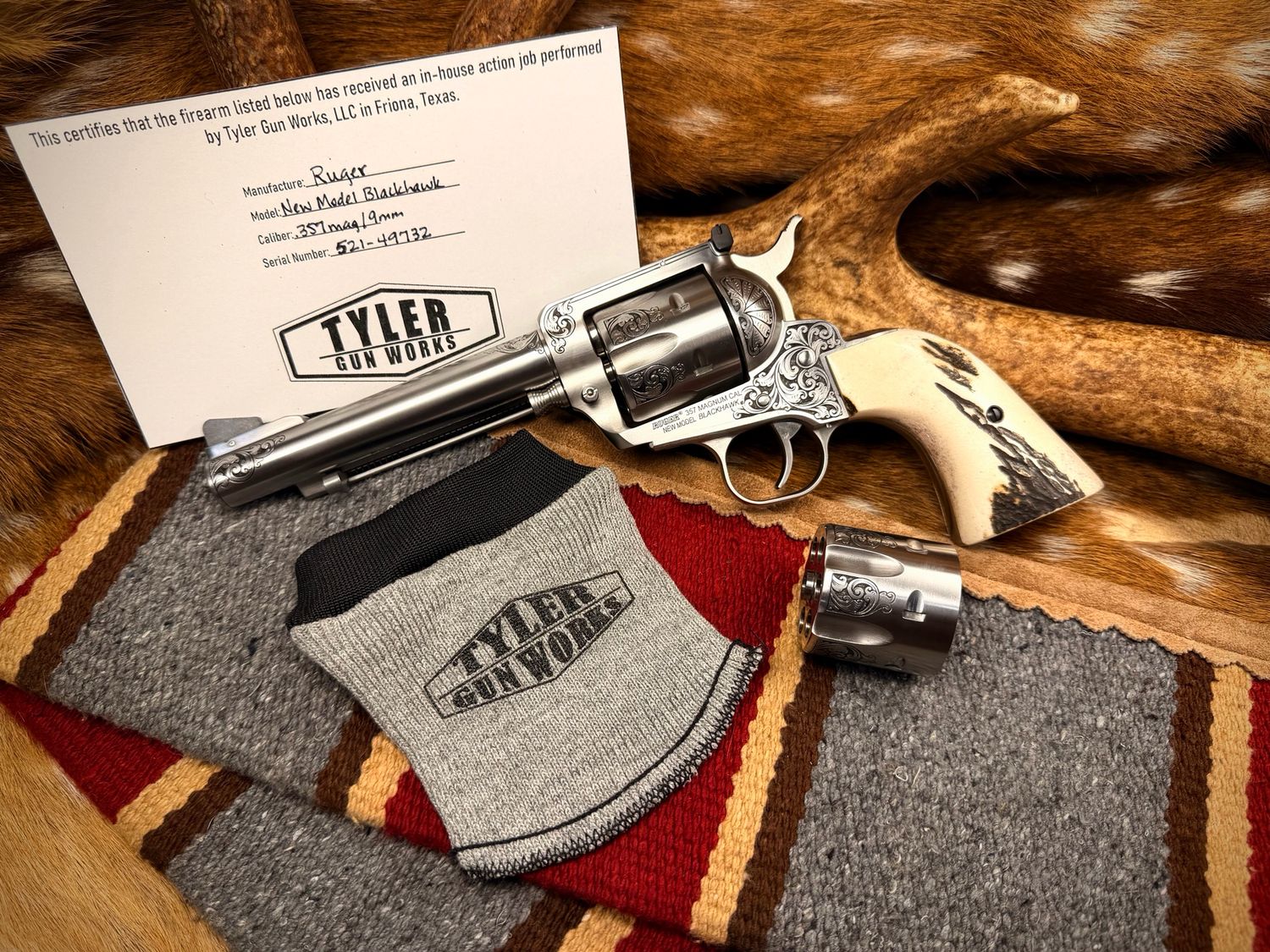 Hand Engraved Ruger New Model Blackhawk .357 Magnum / 9mm Convertible – TGW Custom Hand Engraved Ruger New Model Blackhawk .357 Magnum / 9mm Convertible – TGW Custom