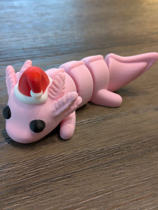 Axolotl with Santa Hat - Joe Bloomfield