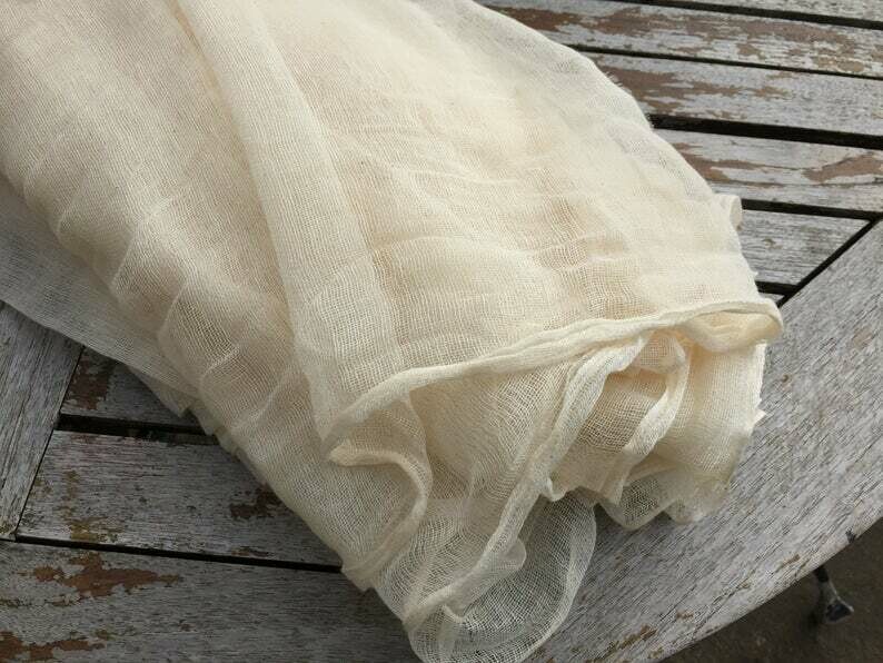Hand Spun Hand Woven 200 Count Muslin Cotton Gauze Fabric