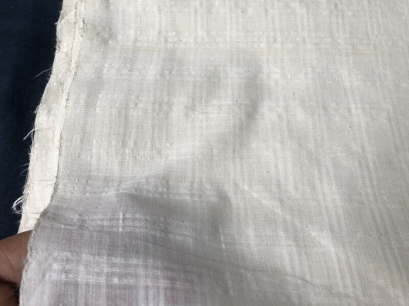 Hand Spun Hand Woven 200 Count Muslin Cotton Design  Fabric
