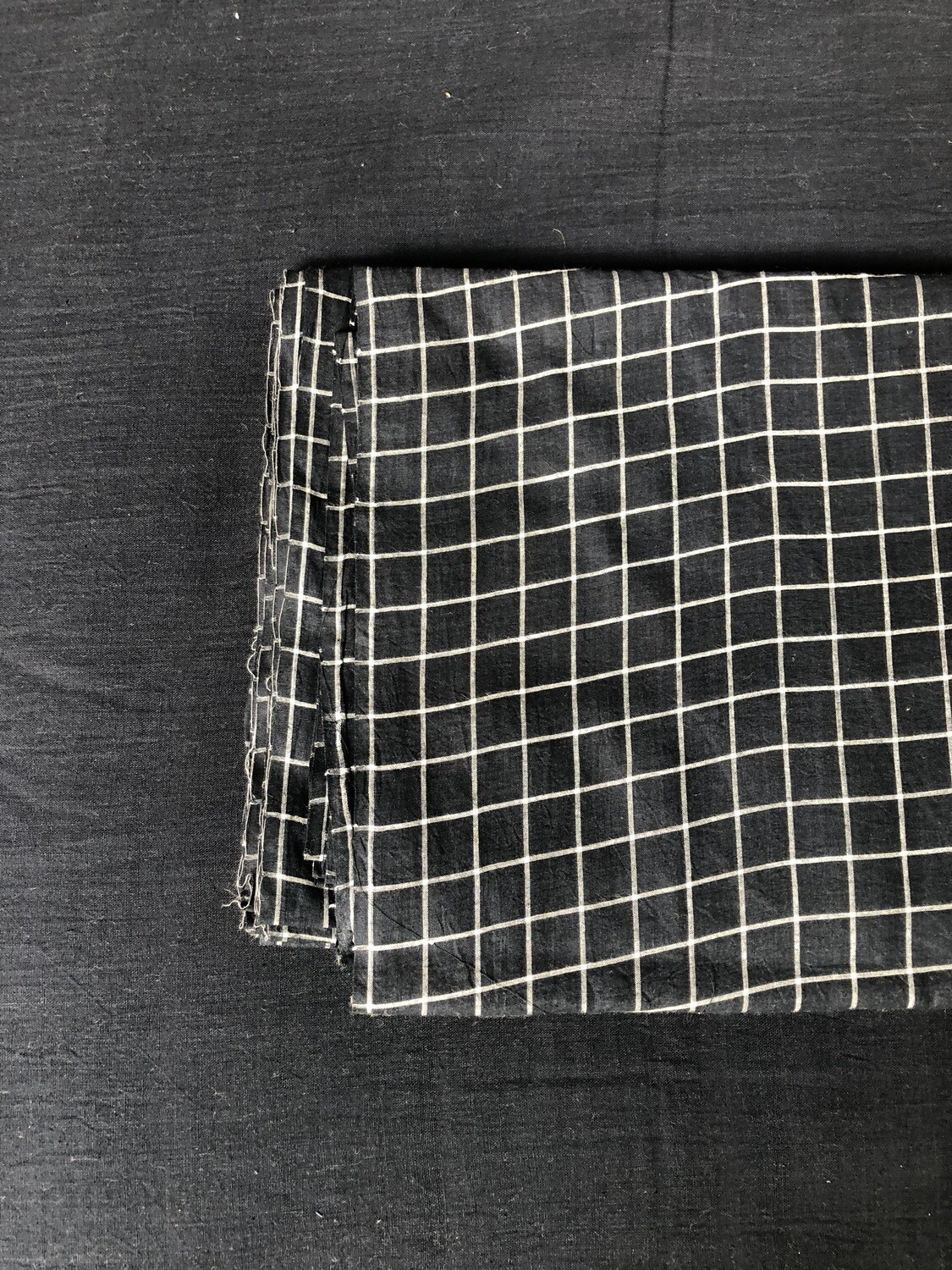 Hand Spun Hand Woven Cotton Fabric Black Color