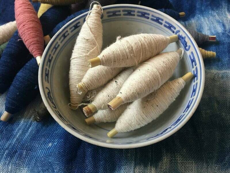 INDIAN IVORY WHITE Cotton Sashiko Thread/ Yarn - Sashiko/ Embroidery White thread Supplies - Japanese Vintage Boro Sashiko