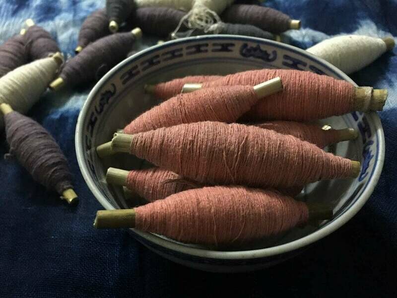 Hand dyed Pink Cotton Thread/ Yarn - Sashiko plant dyes good threads - Natural Solid Pink Plant dyes Embroidery Supplies - Sewing/