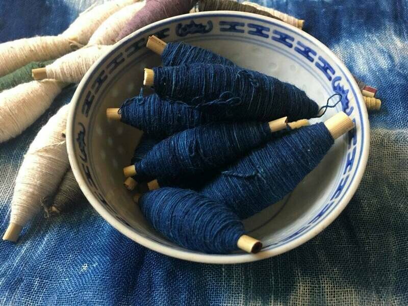 Shibori Indigo Cotton Thread/ Yarn - Sashiko Blue dyed good thread - Natural hand dye/ Plant dyes - Embroidery Supplies - Sewing/ 