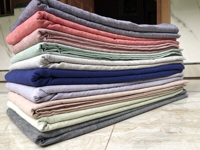 Hand Spun Hand Woven Cotton Fabric Plain Color